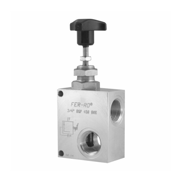 Ferro 3/8” BSP Hidrolik Direkt Emniyet Valfi - Kelebek Vida Ayarlı (50-380 Bar)
