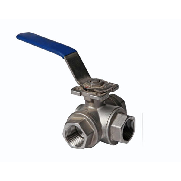 AISI 316 Paslanmaz Dişli 3 Parçalı Tepe Flanşlı Küresel Vana 2 1/2"
