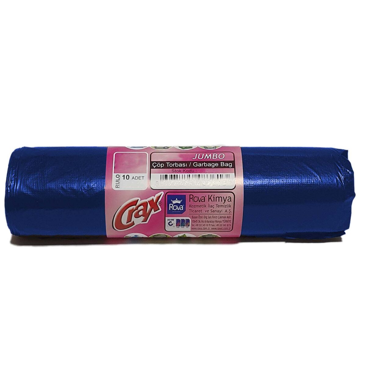crax ekonomik jumbo boy cop torbasi mavi 10 lu 40 rulo 11118