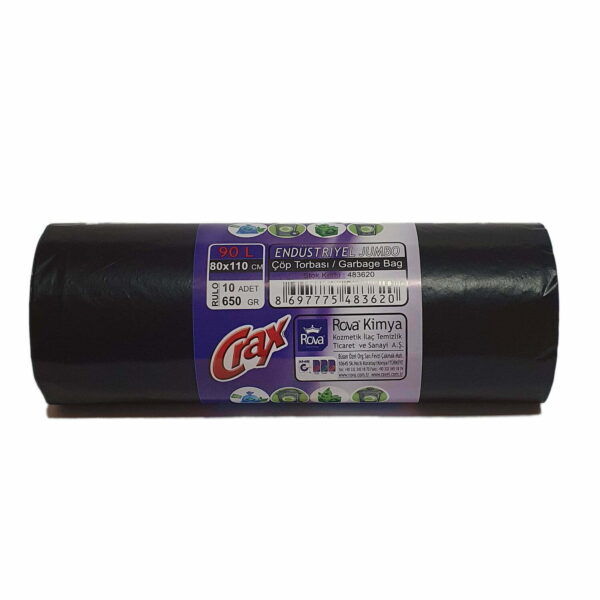 Crax Endüstriyel Jumbo Boy Çöp Torbası Siyah 10'lu (20 Rulo)