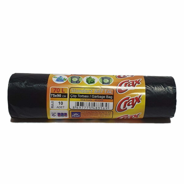 Crax Standart Battal Boy Çöp Torbası Sİyah 10'lu (20 Rulo)