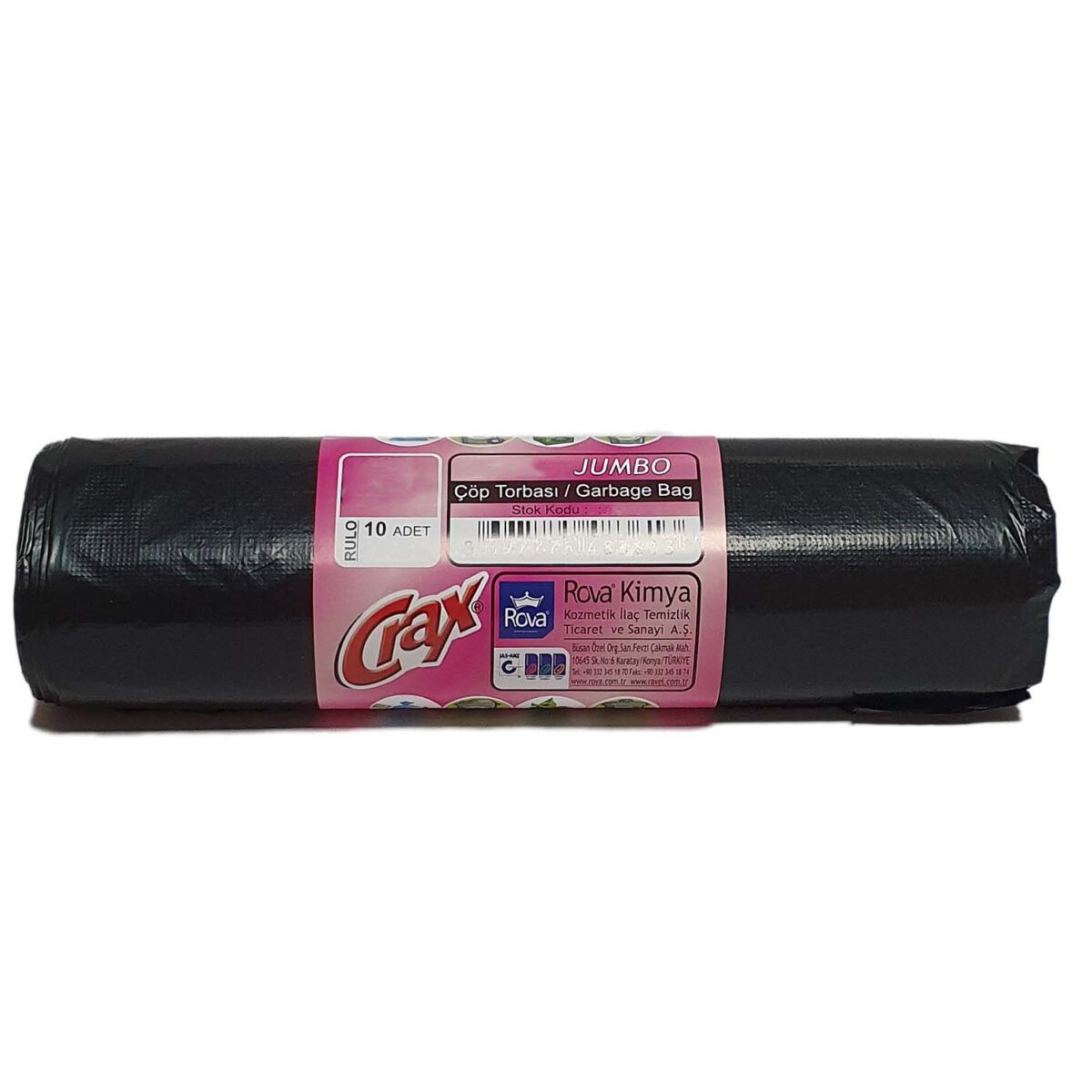 crax standart jumbo boy cop torbasi siyah 10 lu 30 rulo 11116