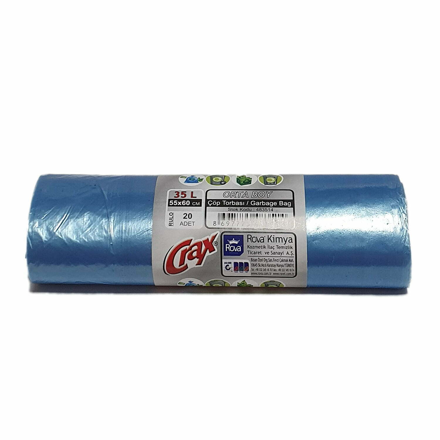 crax standart orta boy cop torbasi mavi 20 li 100 rulo 11104 1