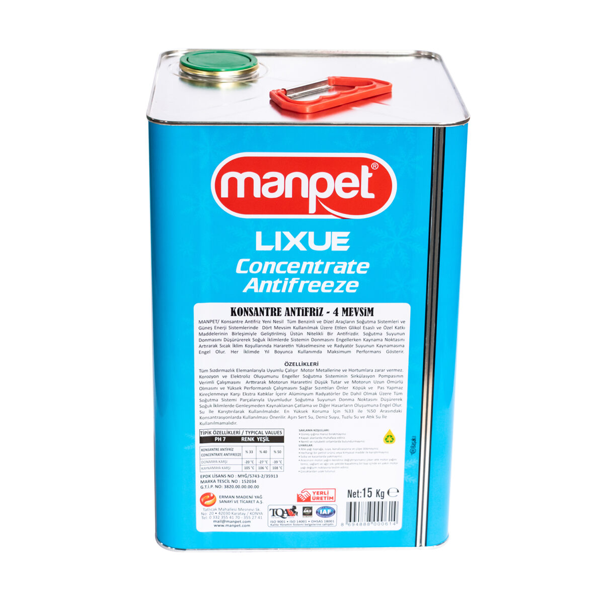 manpet lixue concentrate antifriz 15 kg mavi konsantre antifriz 16463