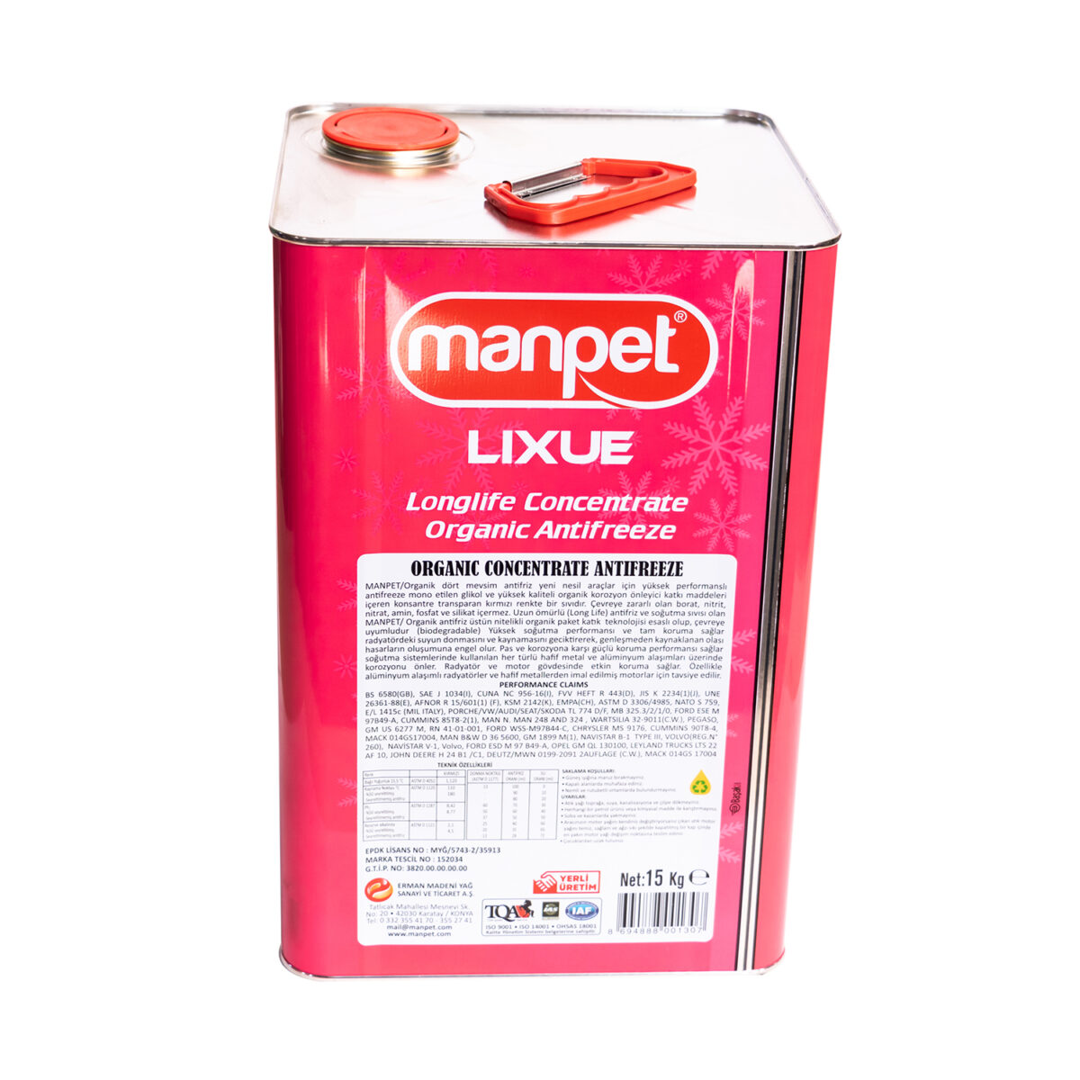 manpet lixue organik antifriz 15 kg kirmizi organik konsantre antifriz 16226