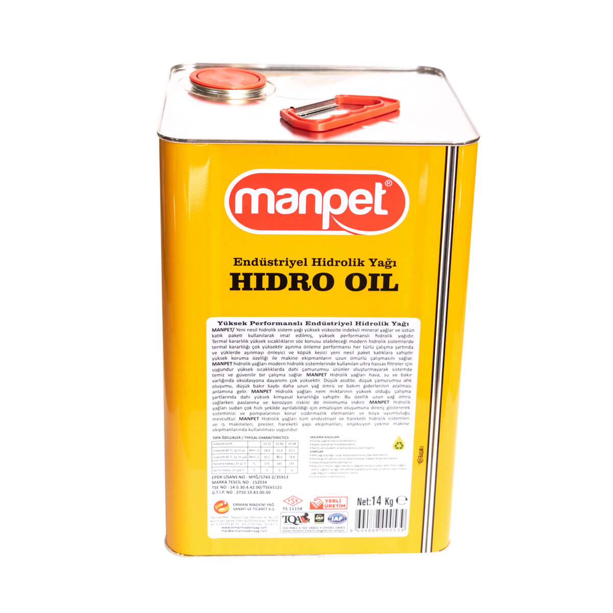 manpet pulan hidrolik sistem yagi 68 14 kg 16374