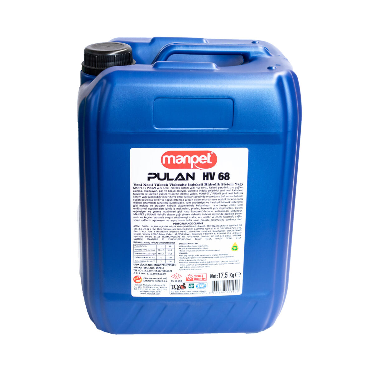 manpet pulan hidrolik sistem yagi 68 14 kg plastik bidon 16492