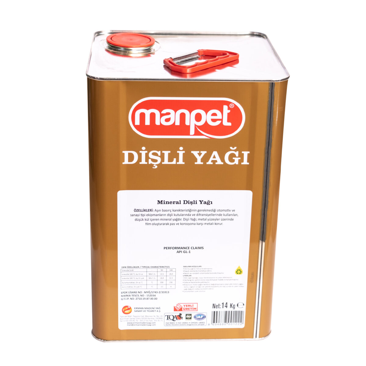 manpet tullia disli yagi 90 gl i 14 kg plastik bidon sanziman diferansiyel yagi 16497