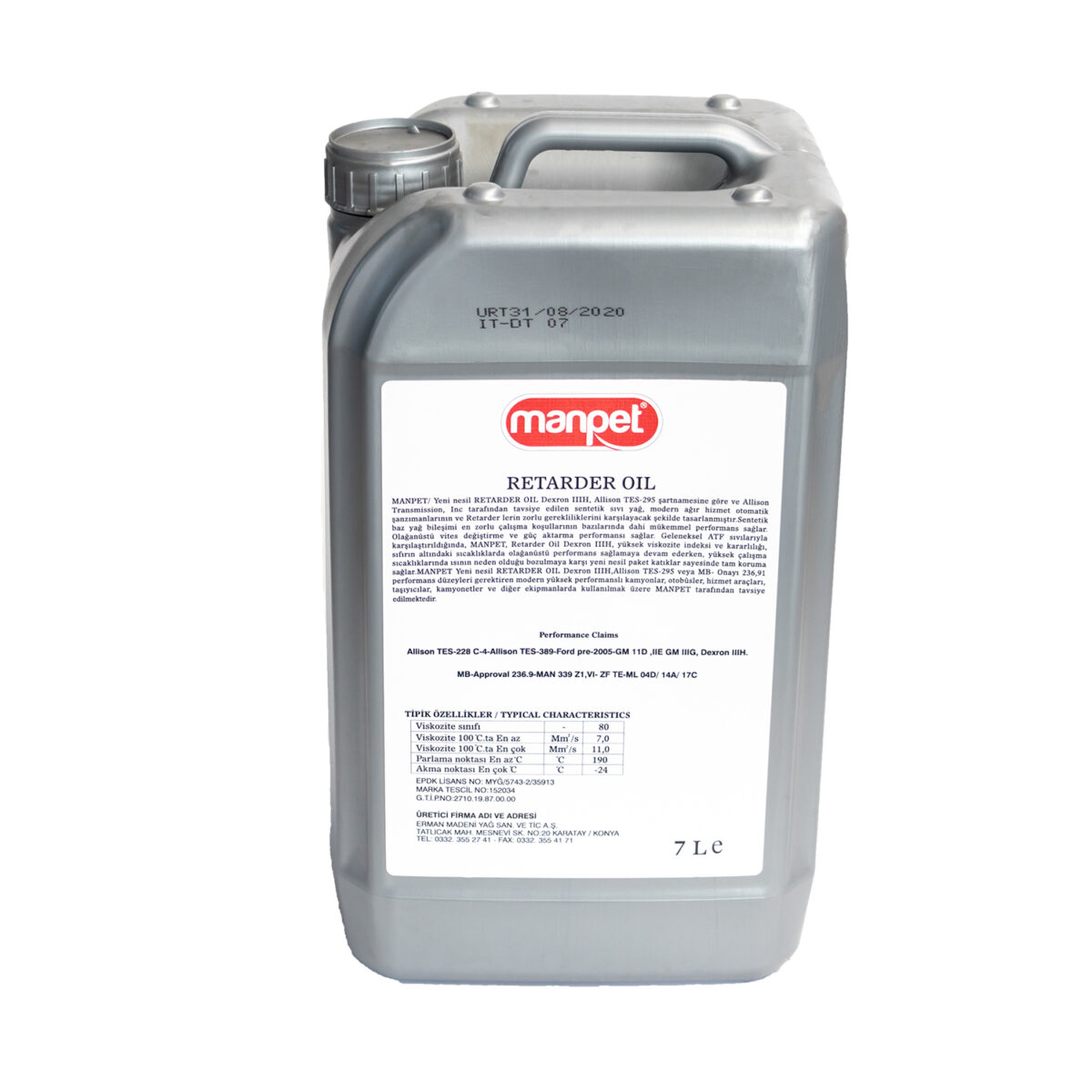 manpet tullia retarder oil 7 lt retarder yagi 16367