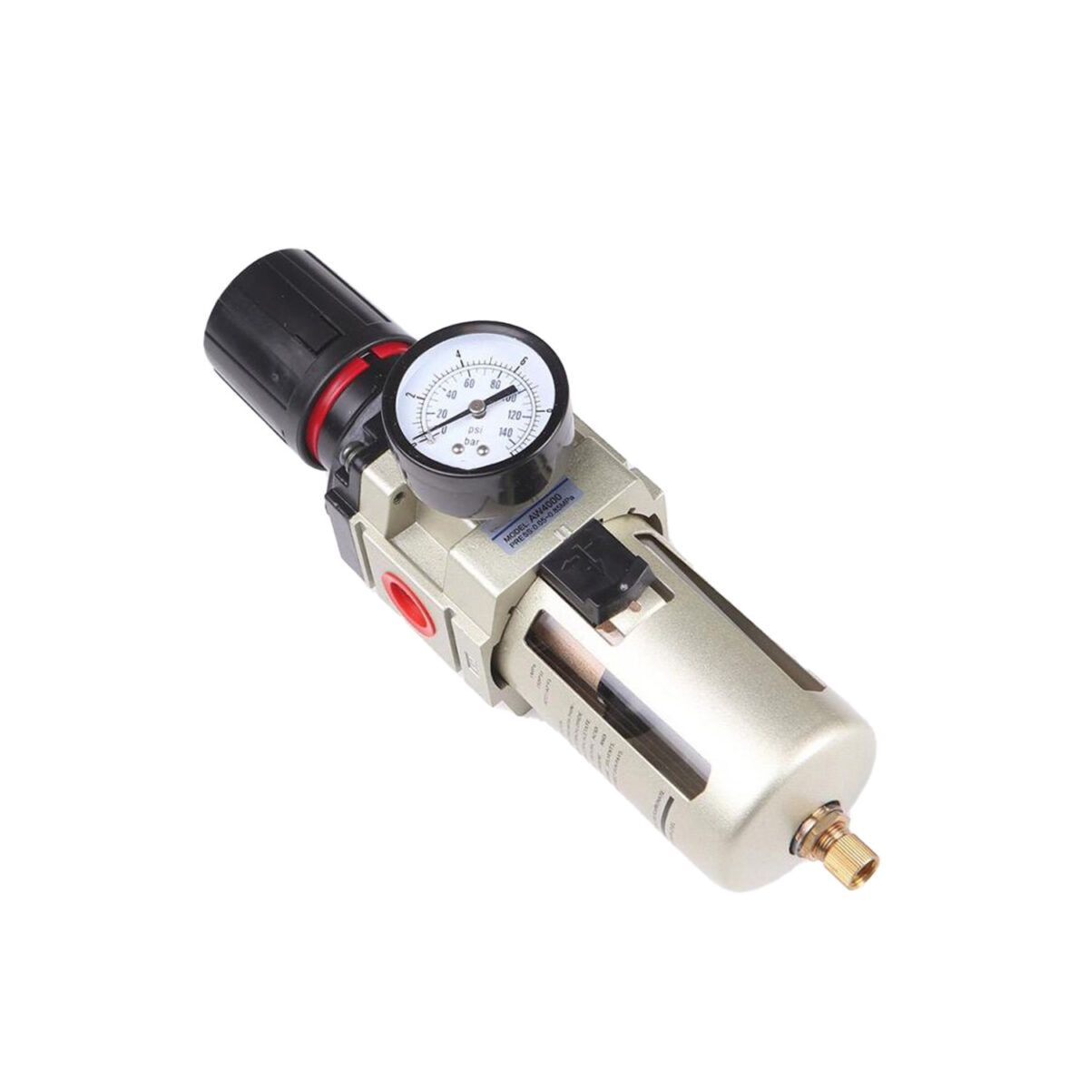 pnomatik filtreli regulator kare tip genis govde 1 4 12946