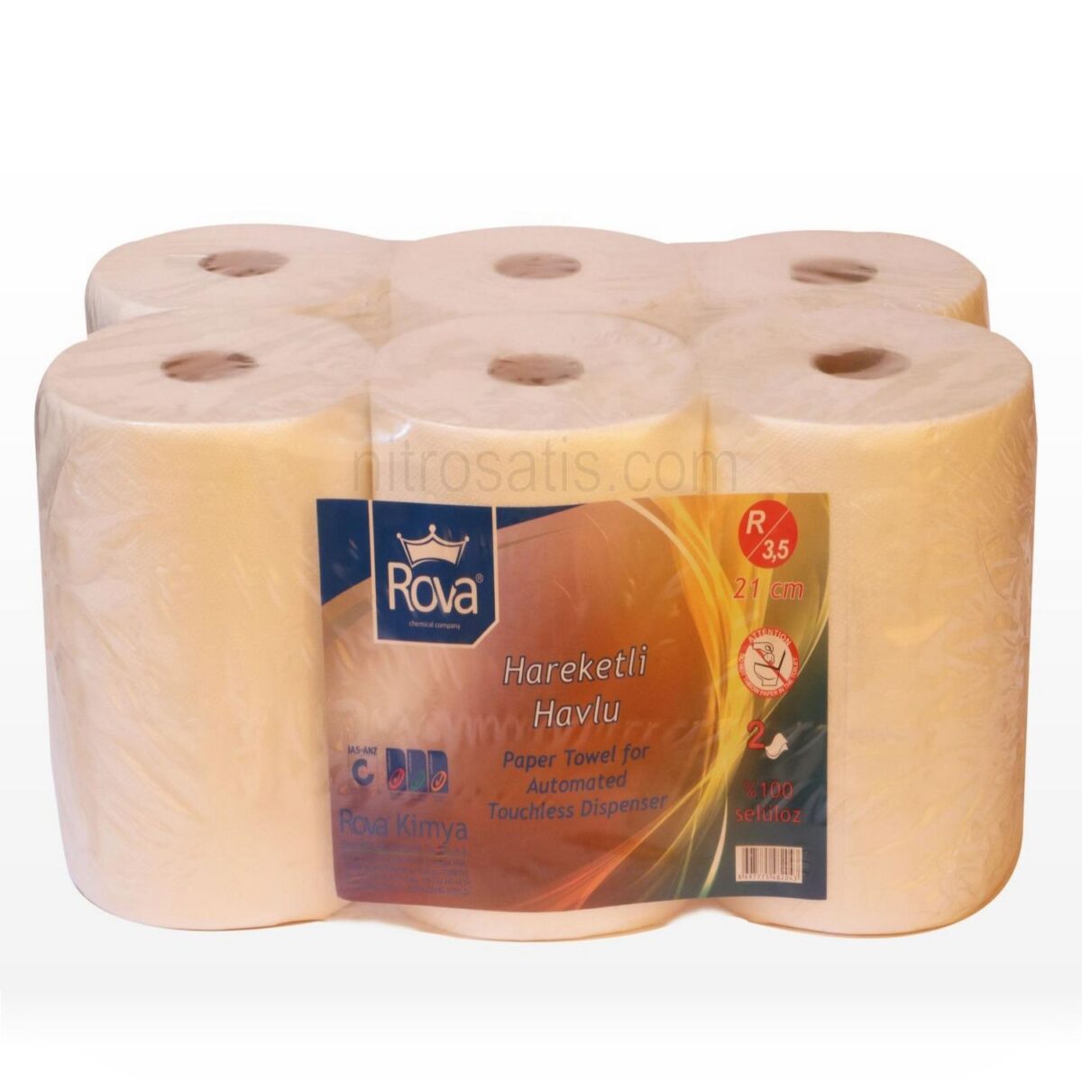 rova 21 cm hareketli havlu r 3 5 kg 60 mt 100 seluloz 4518