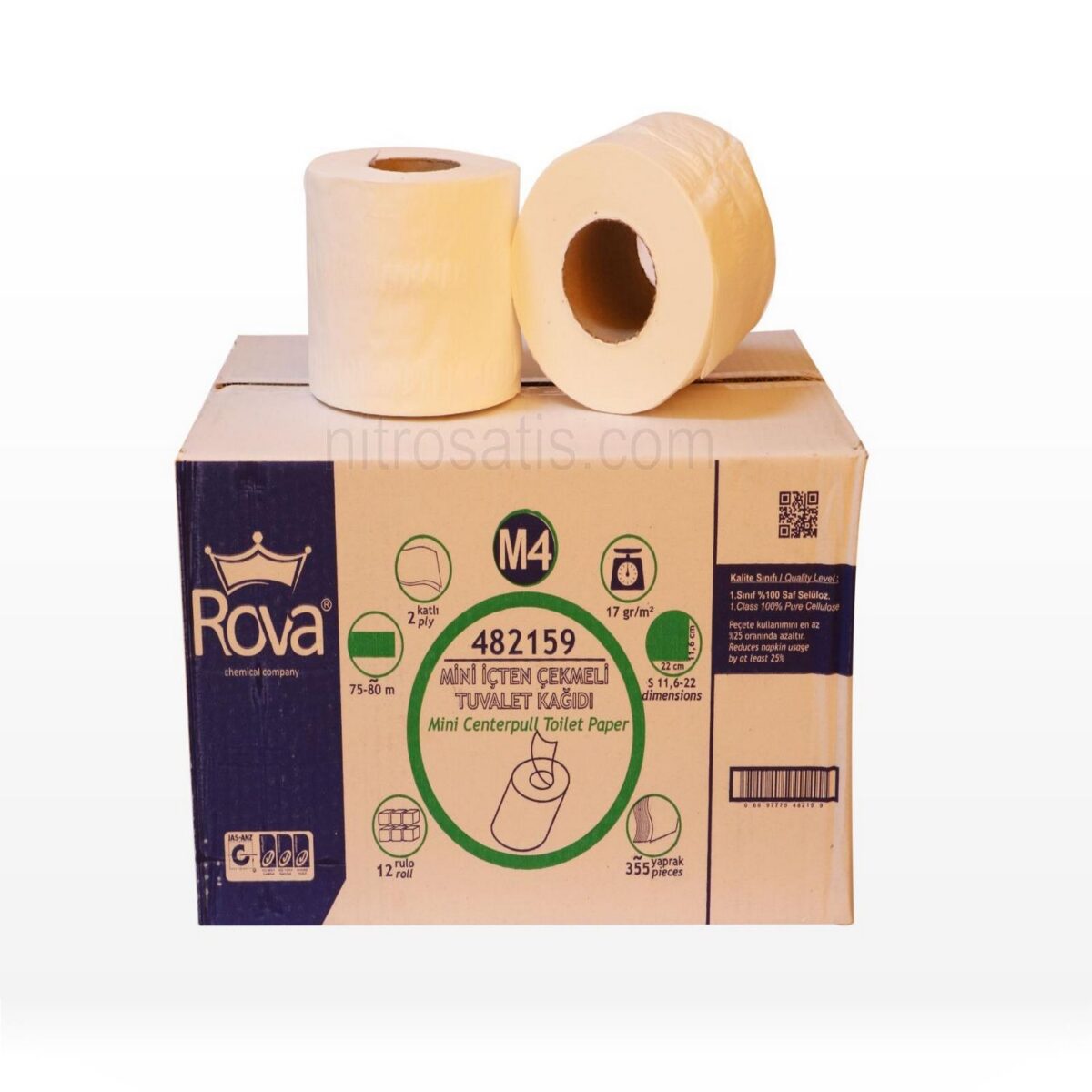 rova mini icten cekmeli tuvalet kagidi 4 kg 72 80 mt 4500