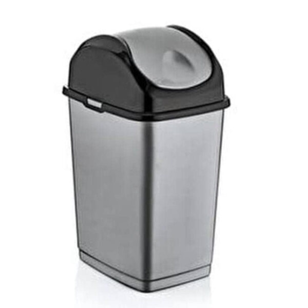 Slim Easy Girdap Çöp Kovası Gri-Siyah 35 Lt