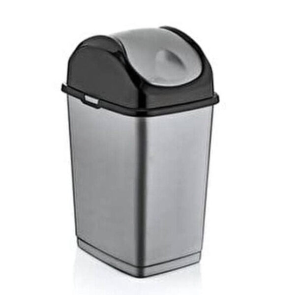Slim Easy Girdap Çöp Kovası Gri-Siyah 50 Lt