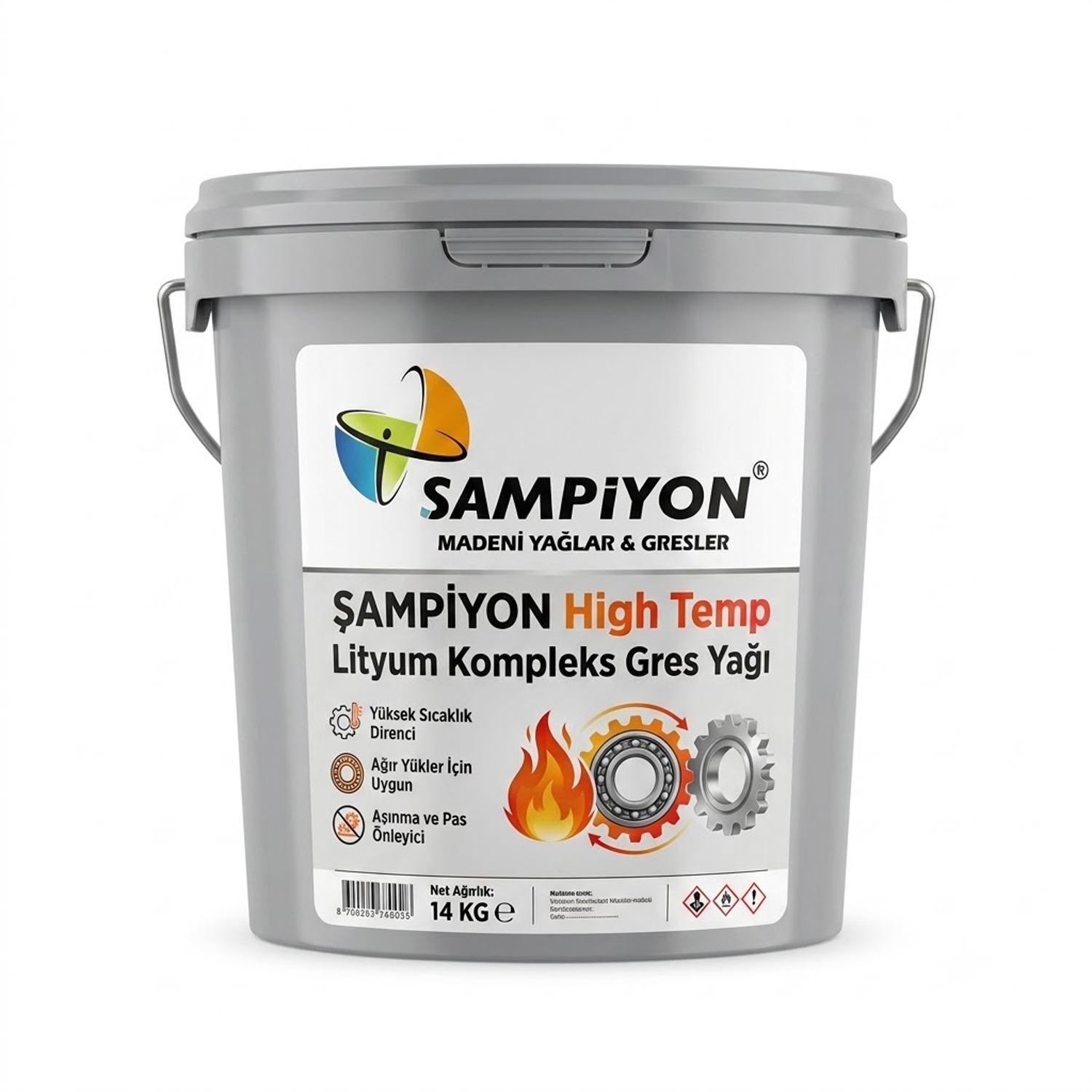 NTSMP087 Şampiyon High Temp Lityum Kompleks Gres Yağı 14 Kg Kova - Görsel 1