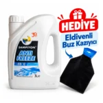 Şampiyon Süper Antifriz -55°c Mavi Antifriz 3 Lt. - Eldivenli Buz Kazıyıcı Hediyeli